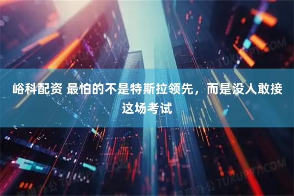 峪科配资 最怕的不是特斯拉领先，而是没人敢接这场考试