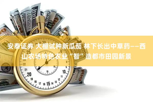 安泰证券 大棚试种新瓜茄 林下长出中草药——西山农场特色农业“智”造都市田园新景